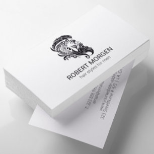 Zwarte ornamenten haarsnit logo visitekaartje