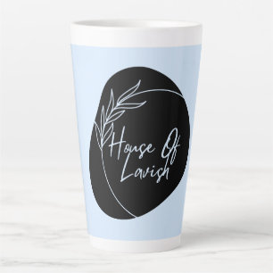 Zwarte Ovale Botanische Luxe Koffiemok Latte Mok