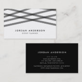 Zwarte overlappende lijnen visitekaartje (Voorkant / Achterkant)