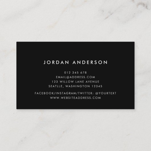 Zwarte overlappende lijnen visitekaartje (Achterkant)