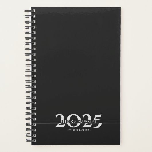 Zwarte overlappende tekst Gesplitst jaar per week Planner (Voorkant)