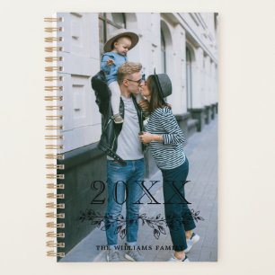Zwarte Overlay Halve Krans Jaar Naam Foto Planner