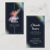 Zwarte overlay minimalistische fotograaf visitekaartje (Voorkant / Achterkant)