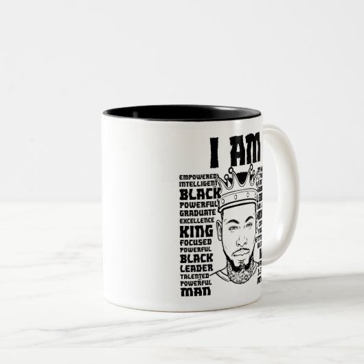 Zwarte pa Melanin Christelijk Man trouwe Believer Tweekleurige Koffiemok (Voorkant rechts)