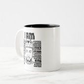 Zwarte pa Melanin Christelijk Man trouwe Believer Tweekleurige Koffiemok (Voorkant links)