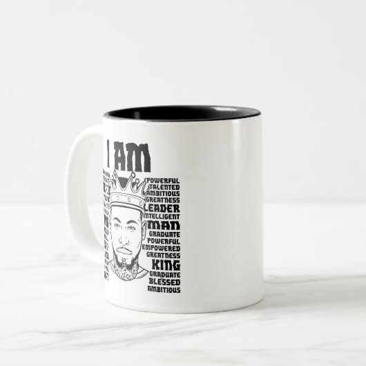 Zwarte pa Melanin Christelijk Man trouwe Believer Tweekleurige Koffiemok (Voorkant links)