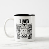 Zwarte pa Melanin Christelijk Man trouwe Believer Tweekleurige Koffiemok (Links)