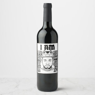 Zwarte pa Melanin Christelijk Man trouwe Bruh Bro Wijn Etiket
