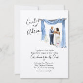 Zwarte Paar Spring Botanical Wedding Invitation Kaart (Voorkant)