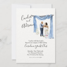 Zwarte Paar Spring Botanical Wedding Invitation