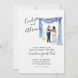 Zwarte Paar Spring Botanical Wedding Invitation Kaart