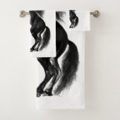 Zwarte Paard Badhanddoeken met aangepaste tekst Bad Handdoek (Insitu)