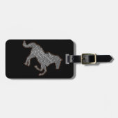 zwarte paard bagagelabel (Voorkant horizontaal)
