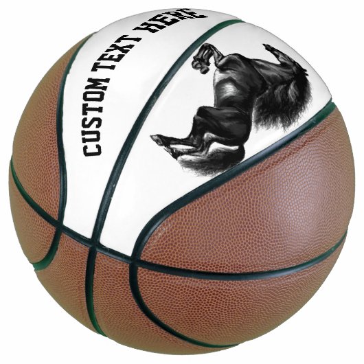 Zwarte Paard Basketbal met aangepaste tekst (Schuin)