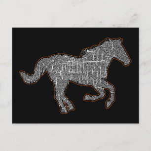 zwarte paard briefkaart