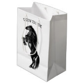 Zwarte paard cadeautas met aangepaste tekst (Achterkant Gekanteld)