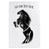 Zwarte paard cadeautas met aangepaste tekst (Voorkant)