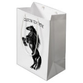 Zwarte paard cadeautas met aangepaste tekst (Voorkant Gekanteld)