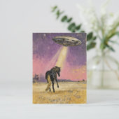 Zwarte Paard en UFO Briefkaart (Staand voorkant)