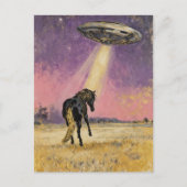 Zwarte Paard en UFO Briefkaart (Voorkant)
