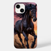 Zwarte paard esthetiek Case-Mate iPhone case (Achterkant)