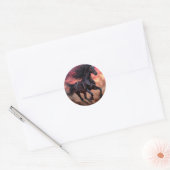 Zwarte paard esthetiek ronde sticker (Envelop)