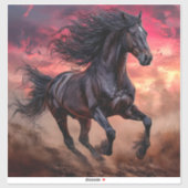 Zwarte paard esthetiek sticker (Vel)