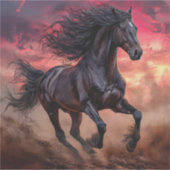 Zwarte paard esthetiek sticker (Voorkant)