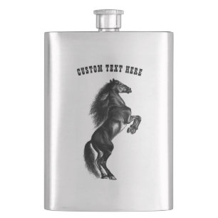 Zwarte Paard Flask Gift met aangepaste tekst Flacon