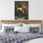 Zwarte Paard Friese - Ingepakt Canvas Afdruk (Insitu (Slaapkamer))