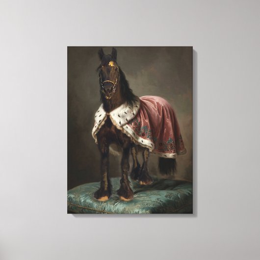 Zwarte Paard Friese - Ingepakt Canvas Afdruk (Voorkant)