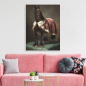 Zwarte Paard Friese - Ingepakt Canvas Afdruk (Insitu (Woonkamer))