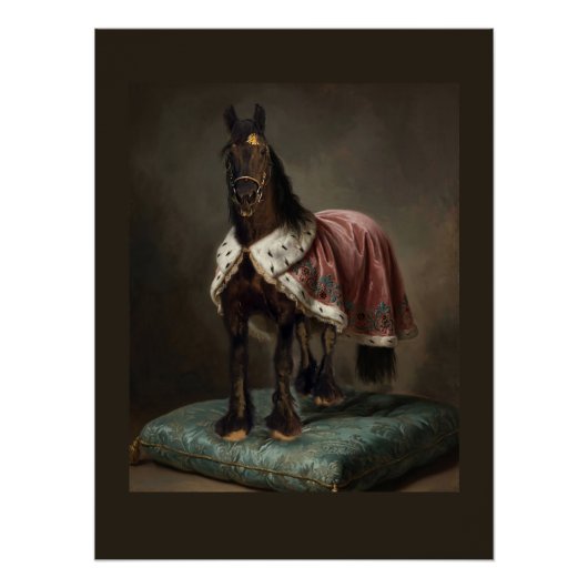 Zwarte Paard Friese - Poster (Voorkant)