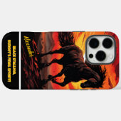 Zwarte paard galop bij vurige zonsondergang Case-Mate iPhone case (Achterkant (horizontaal))