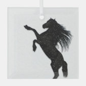 Zwarte paard glas ornament (Voorkant)