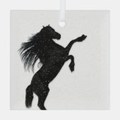Zwarte paard glas ornament (Achterkant)