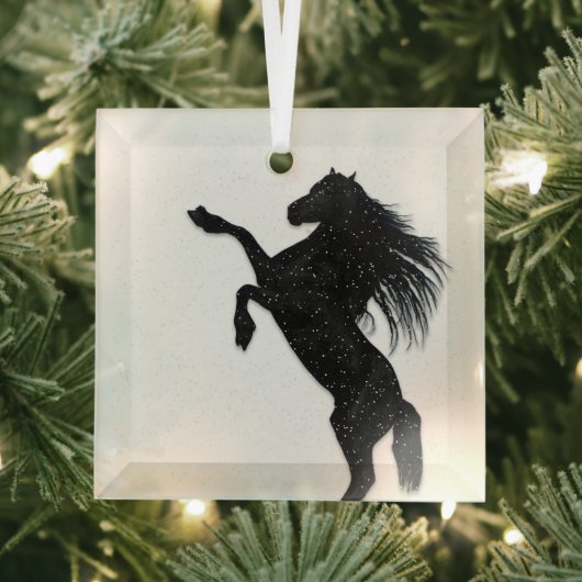 Zwarte paard glas ornament (Insitu)
