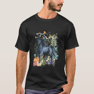 Zwarte Paard Halloween Summerween Dieren Wilde Die T-shirt