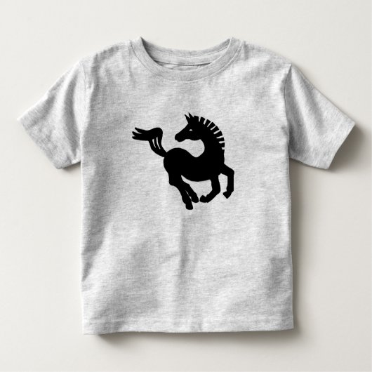 zwarte paard kinder shirts (Voorkant)