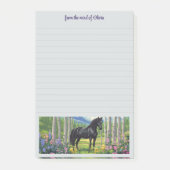 Zwarte Paard Meisje Mtn Meadow Persoonlijke Slogan Post-it® Notes (Voorkant)