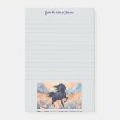 Zwarte Paard Meisje Wildflower gepersonaliseerde s Post-it® Notes (Voorkant)