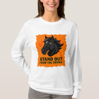 Zwarte Paard Met Tekst Valt Op Tussen De Massa