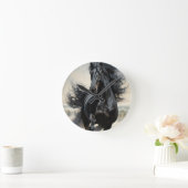 zwarte paard ronde klok (Huis)