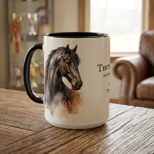 Zwarte Paard Ruitersport Persoonlijke Geschenk Mok