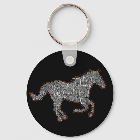 zwarte paard sleutelhanger (Voorkant)