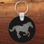 zwarte paard sleutelhanger (Voorkant)