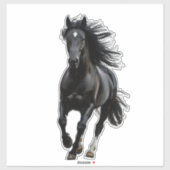 Zwarte paard sticker (Vel)