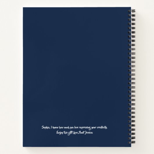 Zwarte Paard Wildflower Meisjes Bloemen Blauw Roze Notitieboek (Achterkant)