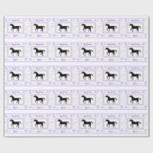 Zwarte Paarden Birtthday Wrapping Paper Cadeaupapier (Vlak)