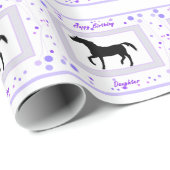 Zwarte Paarden Birtthday Wrapping Paper Cadeaupapier (Rol Hoek)